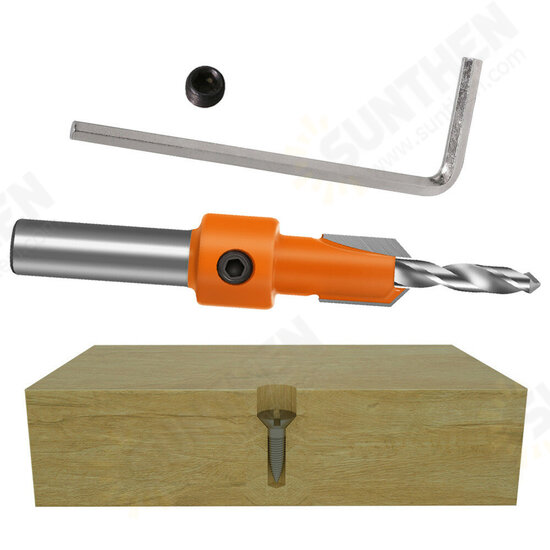 8mm Shank HSS Woodworking Countersink Drill Router Bit 2.8x8 to 4x10mm Carbide Tip Screw Extractor Remon Demolition for Wood Milling Cutter