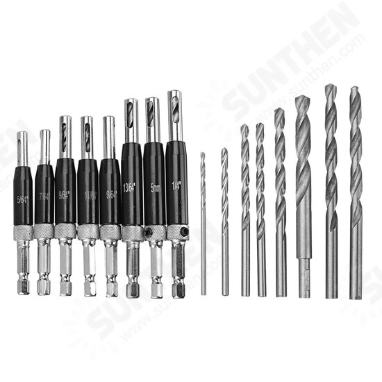 8pcs 16pcs Self Centering Door Hinges Drill Bit Hole Puncher Woodworking Reaming Tool Countersink Drill Bit