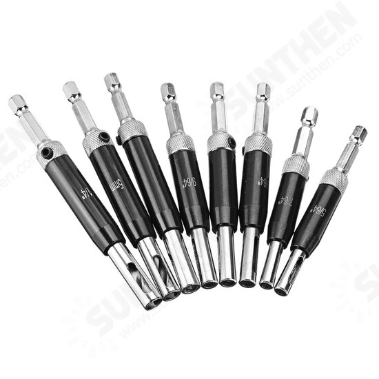 8pcs 16pcs Self Centering Door Hinges Drill Bit Hole Puncher Woodworking Reaming Tool Countersink Drill Bit