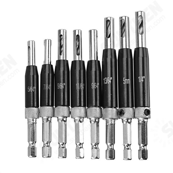 8pcs 16pcs Self Centering Door Hinges Drill Bit Hole Puncher Woodworking Reaming Tool Countersink Drill Bit