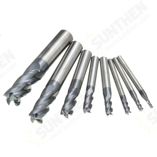 8pcs 2-12mm 4 Flutes Carbide End Mill Set Tungsten Steel Milling Cutter CNC Tool 8pcs 2-12mm 4 Flutes Carbide End Mill Set Tungsten Steel Milling Cutter CNC Tool
