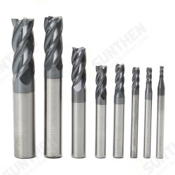 8pcs 2-12mm 4 Flutes Carbide End Mill Set Tungsten Steel Milling Cutter CNC Tool