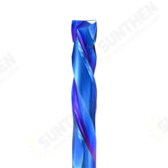 Blue Nano Coating Up Down Milling Cutter 4mm Shank Carbide CNC Router Bit 2 Flute End Mill Blue Nano Coating Up Down Milling Cutter 4mm Shank Carbide CNC Router Bit 2 Flute End Mill