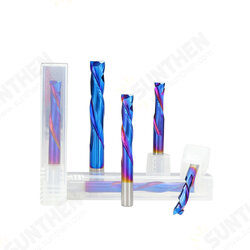 Carbide 2 Flute Up Down Milling Cutter 6mm Shank Blue Nano Coating CNC Router Bit 2 Flute End Mill