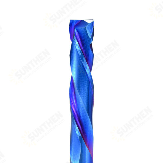 Carbide 2 Flute Up Down Milling Cutter 6mm Shank Blue Nano Coating CNC Router Bit 2 Flute End Mill Carbide 2 Flute Up Down Milling Cutter 6mm Shank Blue Nano Coating CNC Router Bit 2 Flute End Mill