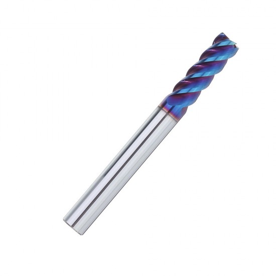 D4/5/6/8/10mm HRC60 4 Flutes Milling Cutter L75mm Blue NACO Coated Tungsten Carbide Milling Cutter CNC Tool