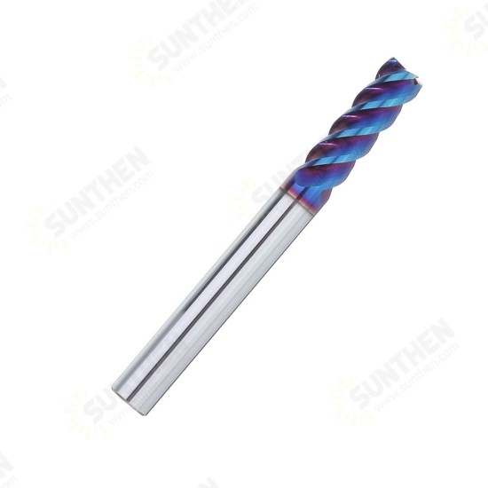 D4/5/6/8/10mm HRC60 4 Flutes Milling Cutter L75mm Blue NACO Coated Tungsten Carbide Milling Cutter CNC Tool