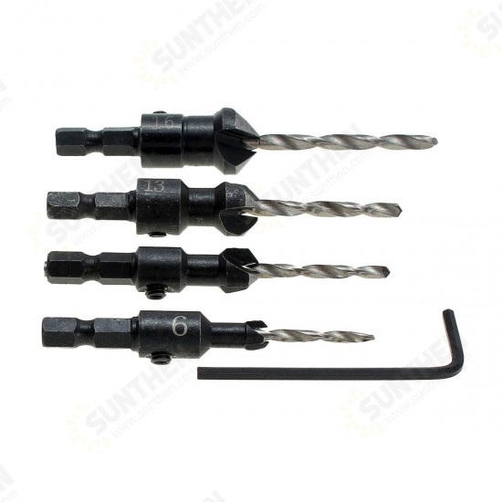 DB-C2 4pcs Carpentry Countersink Drill Bit Set Wood Working Tools DB-C2 4pcs Carpentry Countersink Drill Bit Set Wood Working Tools