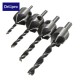 DB-C3 4pcs 5 Flute Countersink Drill Bits Reamer Woodworking Chamfer 3mm-6mm