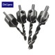 DB-C3 4pcs 5 Flute Countersink Drill Bits Reamer Woodworking Chamfer 3mm-6mm