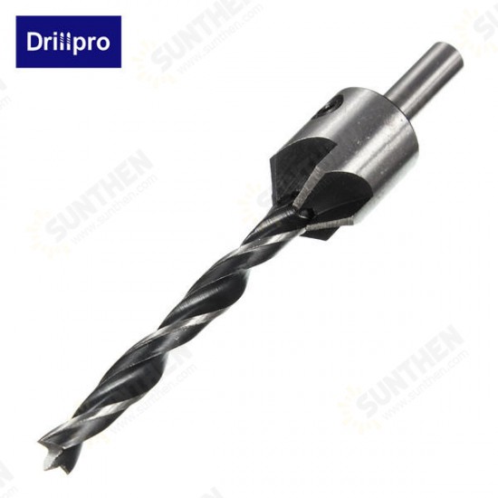 DB-C3 4pcs 5 Flute Countersink Drill Bits Reamer Woodworking Chamfer 3mm-6mm