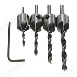 DB-C3 4pcs 5 Flute Countersink Drill Bits Reamer Woodworking Chamfer 3mm-6mm DB-C3 4pcs 5 Flute Countersink Drill Bits Reamer Woodworking Chamfer 3mm-6mm