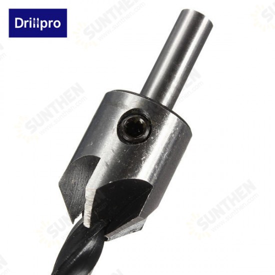 DB-C3 4pcs 5 Flute Countersink Drill Bits Reamer Woodworking Chamfer 3mm-6mm DB-C3 4pcs 5 Flute Countersink Drill Bits Reamer Woodworking Chamfer 3mm-6mm