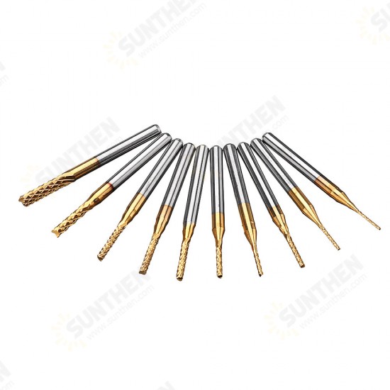 DB-M1 10Pcs 0.8-3mm Titanium Coated Engraving Milling Cutter Carbide Bits DB-M1 10Pcs 0.8-3mm Titanium Coated Engraving Milling Cutter Carbide Bits