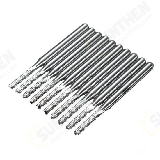 DB-M10 10pcs 3.175x2mm Carbide End Mill Engraving Bits for CNC PCB Machinery Rotary Burrs