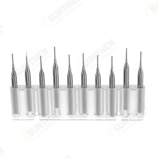 DB-M4 10pcs 0.8mm Tungsten Steel Milling Cutter Bits 3.175mm Shank End Mills