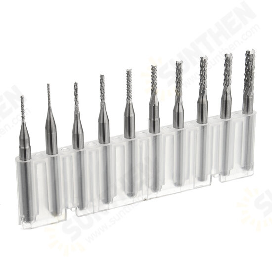 DB-M8 10pcs 0.8-3mm Carbide PCB Drill Bits Engraving Milling Cutter for CNC Rotary Burrs