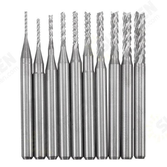 DB-M8 10pcs 0.8-3mm Carbide PCB Drill Bits Engraving Milling Cutter for CNC Rotary Burrs