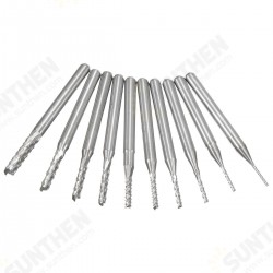 DB-M8 10pcs 0.8-3mm Carbide PCB Drill Bits Engraving Milling Cutter for CNC Rotary Burrs