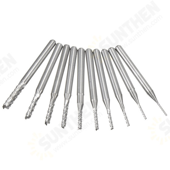 DB-M8 10pcs 0.8-3mm Carbide PCB Drill Bits Engraving Milling Cutter for CNC Rotary Burrs