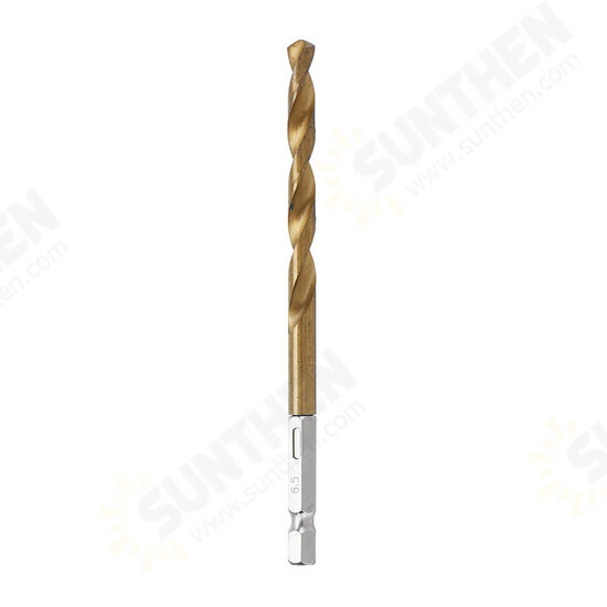 DB-T2 13pcs 1.5-6.5mm HSS Titanium Coated 1/4 Inch Hex Shank Twist Drill Bit Set DB-T2 13pcs 1.5-6.5mm HSS Titanium Coated 1/4 Inch Hex Shank Twist Drill Bit Set