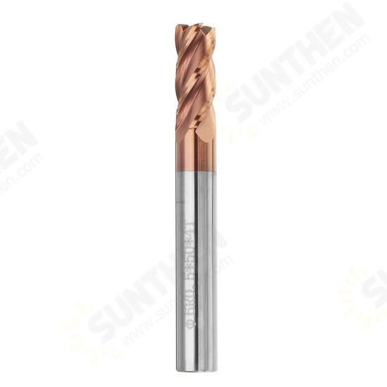 HRC58 Round Nose 4 Flutes End Mill Cutter 2R0.2-6R0.5 AlTiN Coating CNC End Mill Cutter