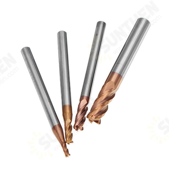 HRC58 Round Nose 4 Flutes End Mill Cutter 2R0.2-6R0.5 AlTiN Coating CNC End Mill Cutter HRC58 Round Nose 4 Flutes End Mill Cutter 2R0.2-6R0.5 AlTiN Coating CNC End Mill Cutter