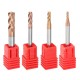 HRC58 Round Nose 4 Flutes End Mill Cutter 2R0.2-6R0.5 AlTiN Coating CNC End Mill Cutter