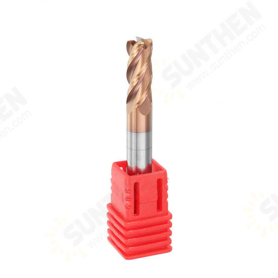 HRC58 Round Nose 4 Flutes End Mill Cutter 2R0.2-6R0.5 AlTiN Coating CNC End Mill Cutter