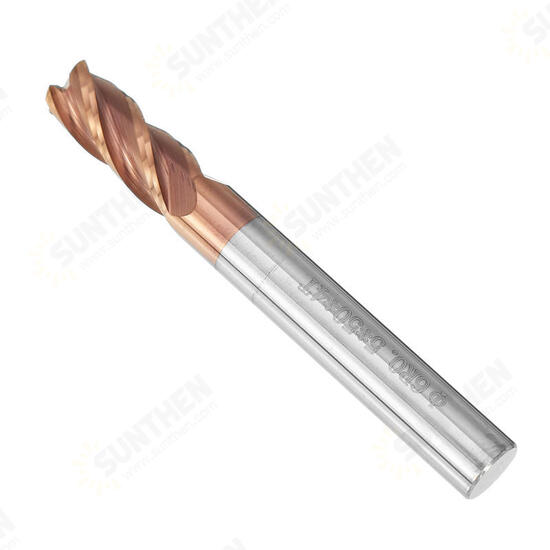 HRC58 Round Nose 4 Flutes End Mill Cutter 2R0.2-6R0.5 AlTiN Coating CNC End Mill Cutter