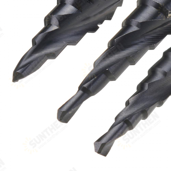 HRC89 M35 Cobalt Step Drill Bit 3-12/4-12/4-20mm TiAlN Coated Step Drill 1/4 Inch Hex Shank HRC89 M35 Cobalt Step Drill Bit 3-12/4-12/4-20mm TiAlN Coated Step Drill 1/4 Inch Hex Shank