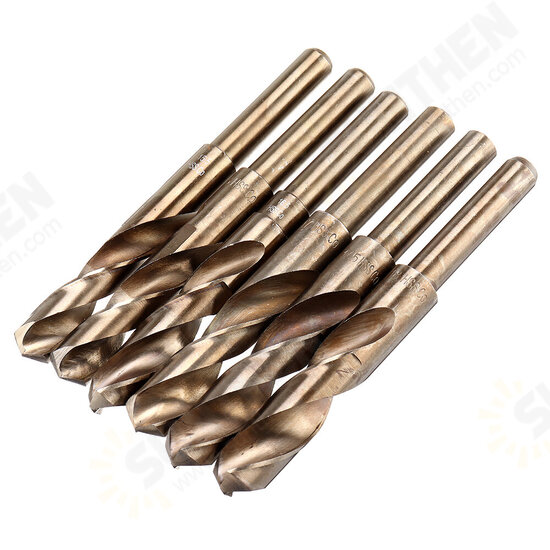 HSS-Co Cobalt Reduced Shank Drill Bit M35 13.5-30mm HSS Drill Bit 1/2 Inch Shank for Wood Metal Stainless Steel Drilling