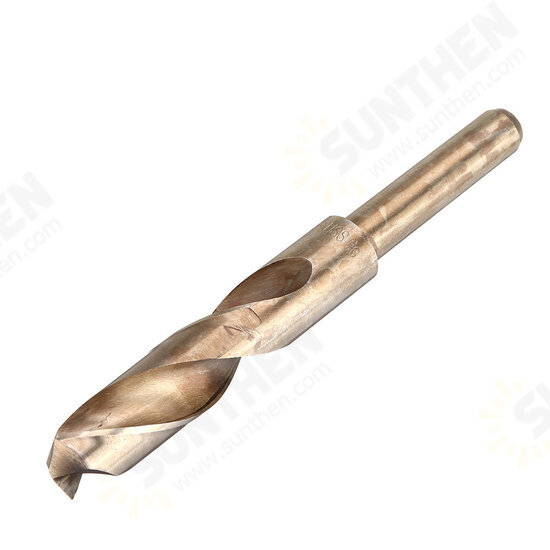 HSS-Co Cobalt Reduced Shank Drill Bit M35 13.5-30mm HSS Drill Bit 1/2 Inch Shank for Wood Metal Stainless Steel Drilling