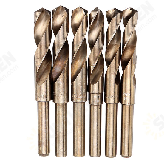 HSS-Co Cobalt Reduced Shank Drill Bit M35 13.5-30mm HSS Drill Bit 1/2 Inch Shank for Wood Metal Stainless Steel Drilling