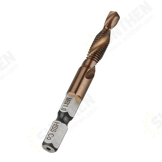 HSS Co M35 Cobalt Combination Drill Tap Bit M3-M10 Deburr Countersink Drill Bit HSS Co M35 Cobalt Combination Drill Tap Bit M3-M10 Deburr Countersink Drill Bit
