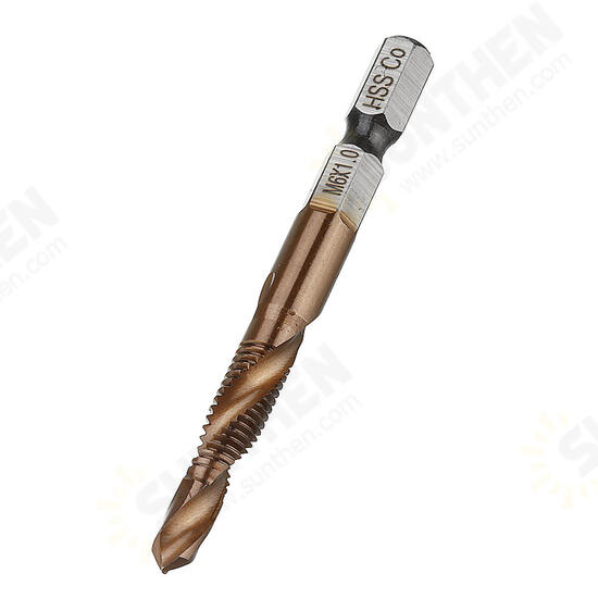 HSS Co M35 Cobalt Combination Drill Tap Bit M3-M10 Deburr Countersink Drill Bit HSS Co M35 Cobalt Combination Drill Tap Bit M3-M10 Deburr Countersink Drill Bit