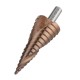 HSS-Co M35 Cobalt Step Drill Bit Triangle Shank 4-12/4-20/4-32mm Spiral Flute Step Drill HSS-Co M35 Cobalt Step Drill Bit Triangle Shank 4-12/4-20/4-32mm Spiral Flute Step Drill