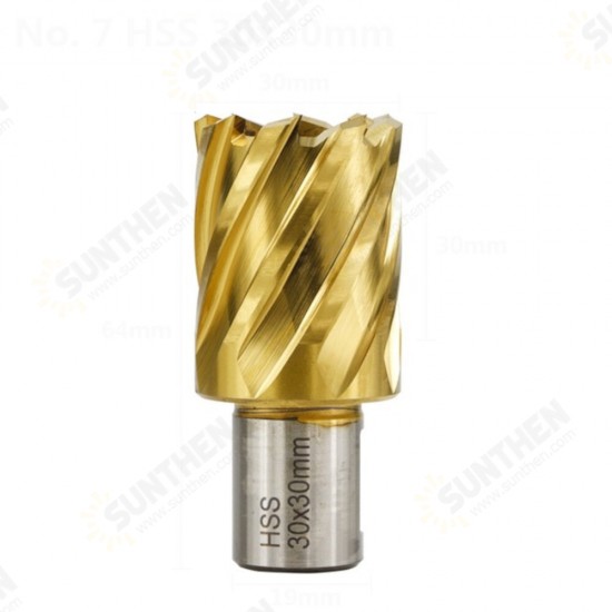 HSS Hollow Drill Bit 12-42mm Cutting Diameter Titanium Coated Core Drill Bit For Metal Cutting Weldon Shank Magnetic Drill Bit Annular Cutter