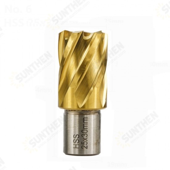 HSS Hollow Drill Bit 12-42mm Cutting Diameter Titanium Coated Core Drill Bit For Metal Cutting Weldon Shank Magnetic Drill Bit Annular Cutter