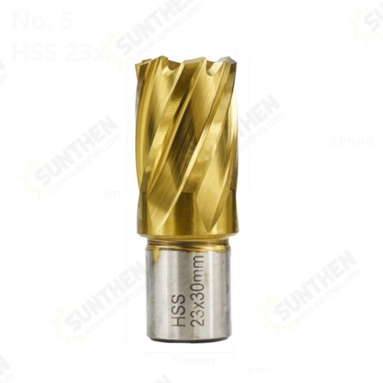 HSS Hollow Drill Bit 12-42mm Cutting Diameter Titanium Coated Core Drill Bit For Metal Cutting Weldon Shank Magnetic Drill Bit Annular Cutter