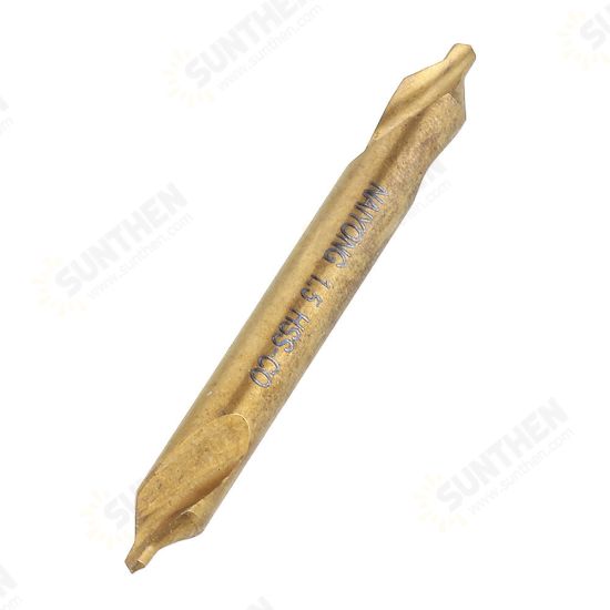 HSS Titanium Coated Center Drill Bit 1/1.5/2/2.5/3/5mm 60 Degree Countersink Drill Bit HSS Titanium Coated Center Drill Bit 1/1.5/2/2.5/3/5mm 60 Degree Countersink Drill Bit