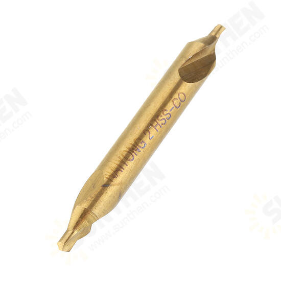 HSS Titanium Coated Center Drill Bit 1/1.5/2/2.5/3/5mm 60 Degree Countersink Drill Bit HSS Titanium Coated Center Drill Bit 1/1.5/2/2.5/3/5mm 60 Degree Countersink Drill Bit