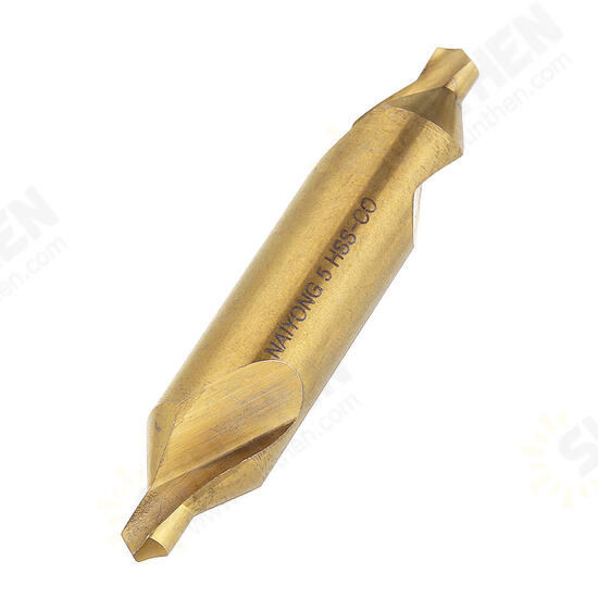 HSS Titanium Coated Center Drill Bit 1/1.5/2/2.5/3/5mm 60 Degree Countersink Drill Bit HSS Titanium Coated Center Drill Bit 1/1.5/2/2.5/3/5mm 60 Degree Countersink Drill Bit