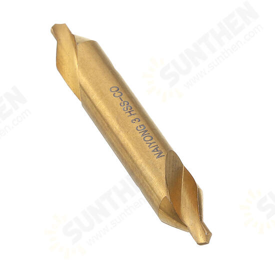 HSS Titanium Coated Center Drill Bit 1/1.5/2/2.5/3/5mm 60 Degree Countersink Drill Bit HSS Titanium Coated Center Drill Bit 1/1.5/2/2.5/3/5mm 60 Degree Countersink Drill Bit