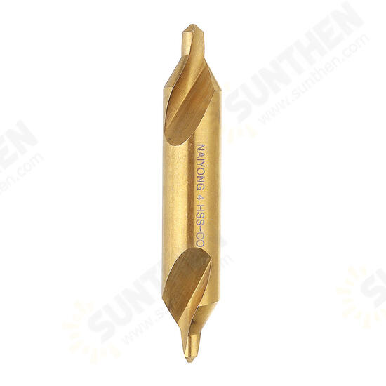 HSS Titanium Coated Center Drill Bit 1/1.5/2/2.5/3/5mm 60 Degree Countersink Drill Bit