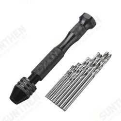 Hand Drill Set Pin Vise Mini Drill with Twitst Drill Bits for Craft Carving DIY
