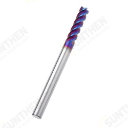 L75mm D4/5/6/8/10mm HRC60 4 Flutes Milling Cutter Blue NACO Coated Tungsten Carbide Milling Cutter CNC Tool L75mm D4/5/6/8/10mm HRC60 4 Flutes Milling Cutter Blue NACO Coated Tungsten Carbide Milling Cutter CNC Tool