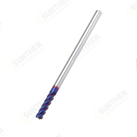 L75mm D4/5/6/8/10mm HRC60 4 Flutes Milling Cutter Blue NACO Coated Tungsten Carbide Milling Cutter CNC Tool L75mm D4/5/6/8/10mm HRC60 4 Flutes Milling Cutter Blue NACO Coated Tungsten Carbide Milling Cutter CNC Tool
