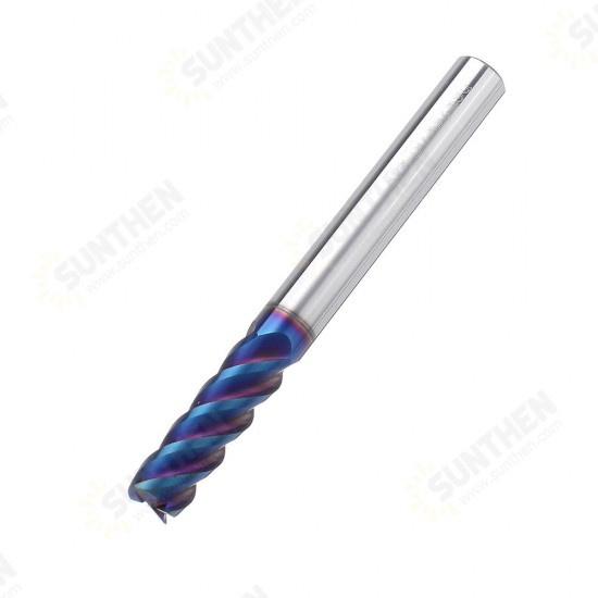 L75mm D4/5/6/8/10mm HRC60 4 Flutes Milling Cutter Blue NACO Coated Tungsten Carbide Milling Cutter CNC Tool L75mm D4/5/6/8/10mm HRC60 4 Flutes Milling Cutter Blue NACO Coated Tungsten Carbide Milling Cutter CNC Tool