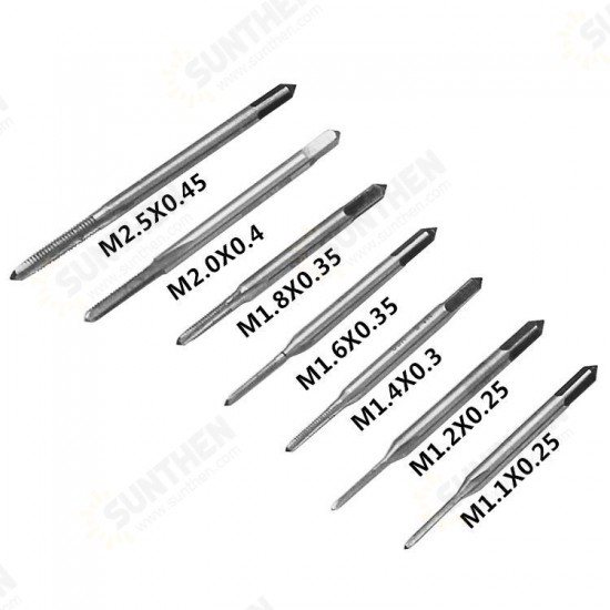 M1-8 Adjustable Tap Spanner with 7pcs M1.1-M2.5 Mini Screw Hand Tap Set